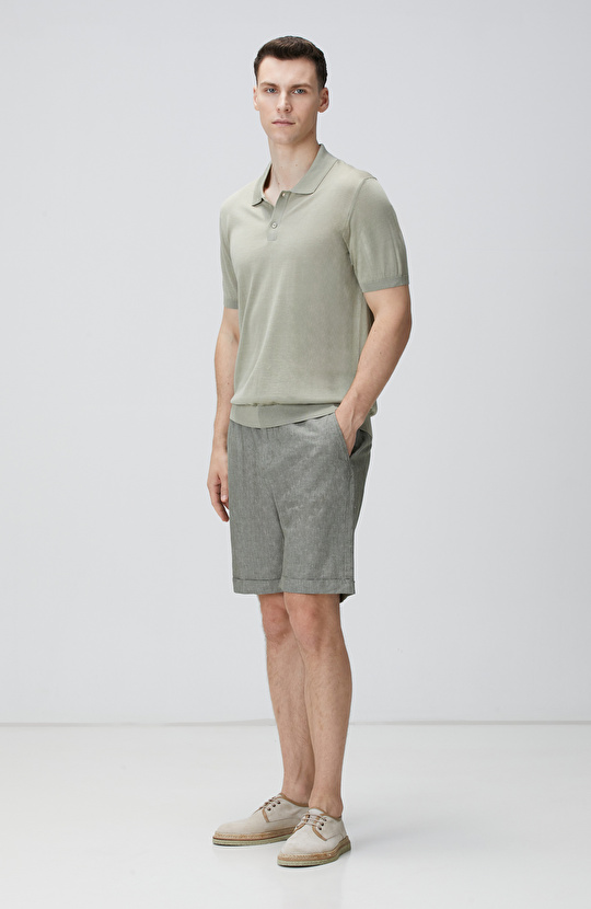 Limited Haki İpek Karışımlı Triko Kazak