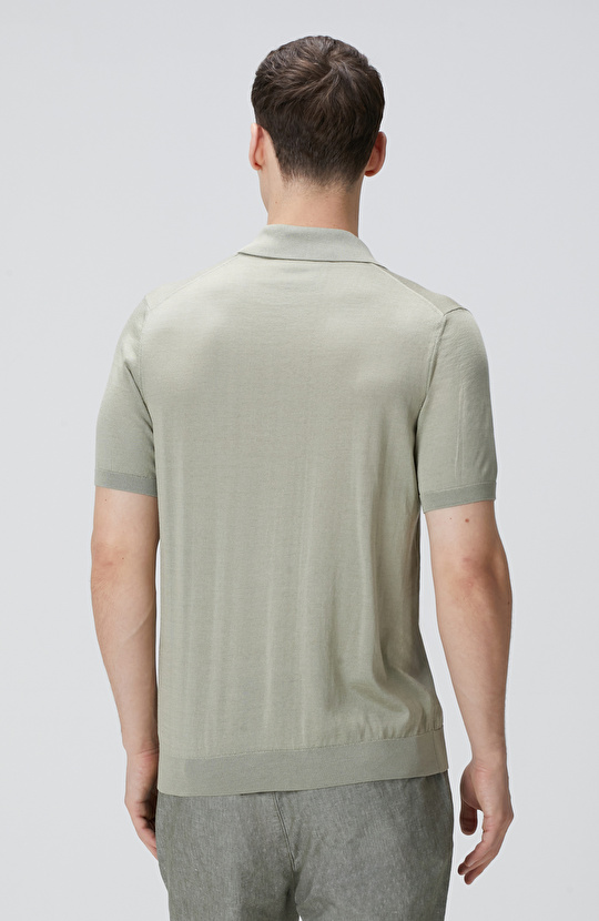 Limited Haki İpek Karışımlı Triko Kazak