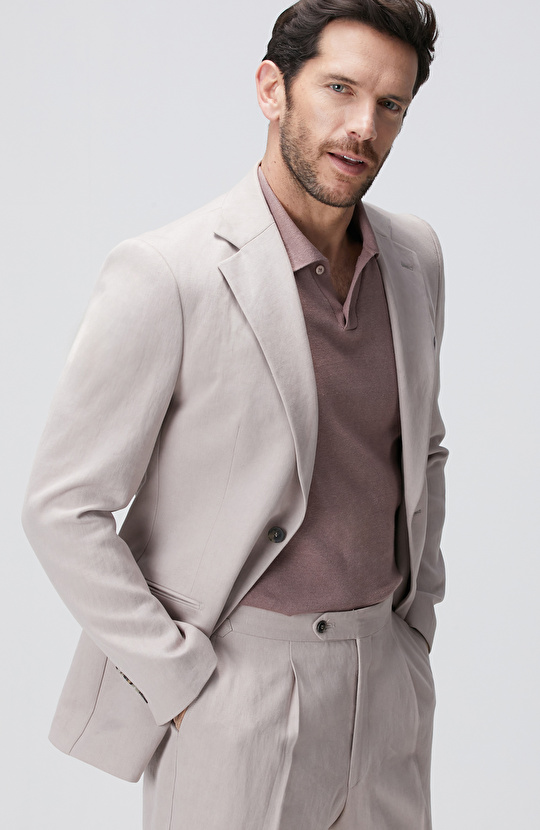 Pudra Keten Takım Elbise