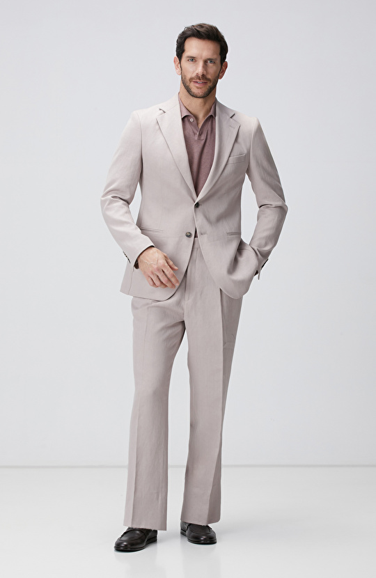 Pudra Keten Takım Elbise