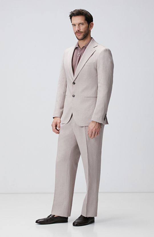 Pudra Keten Takım Elbise