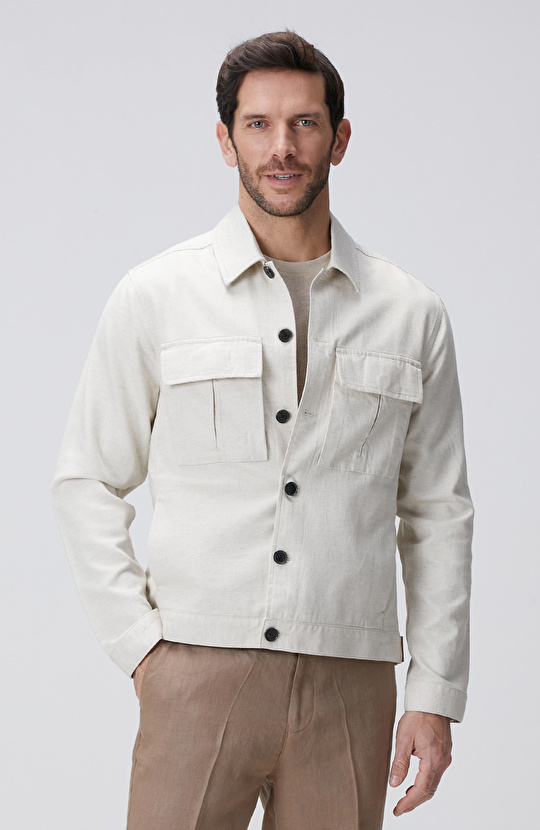 Naturel Nopeli Dış Gömlek