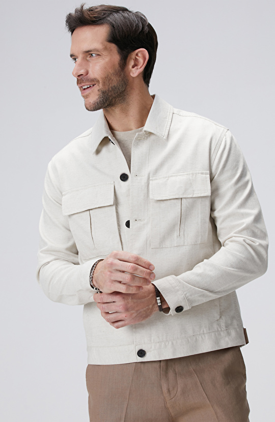 Naturel Nopeli Dış Gömlek