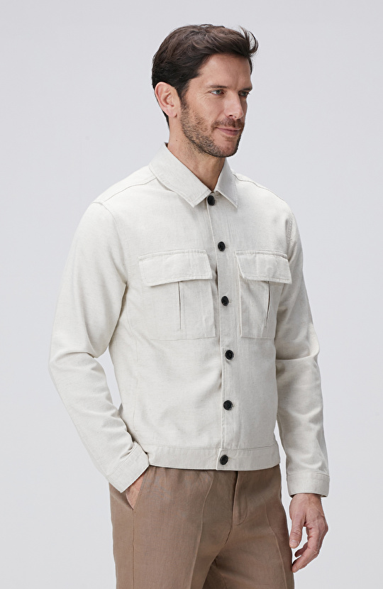 Naturel Nopeli Dış Gömlek