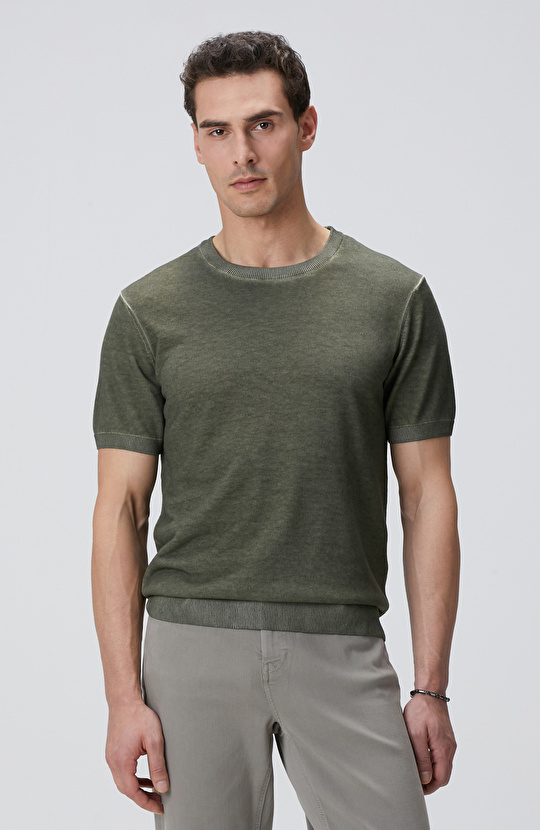 Haki Keten Karışımlı Kazak