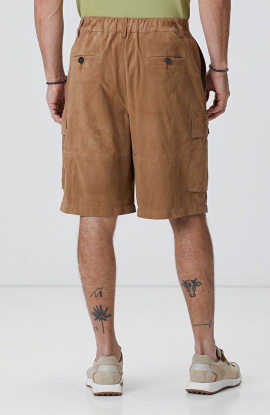 Camel Deri Chino Şort
