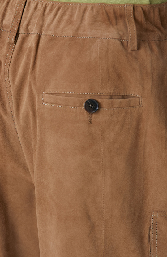 Camel Deri Chino Şort