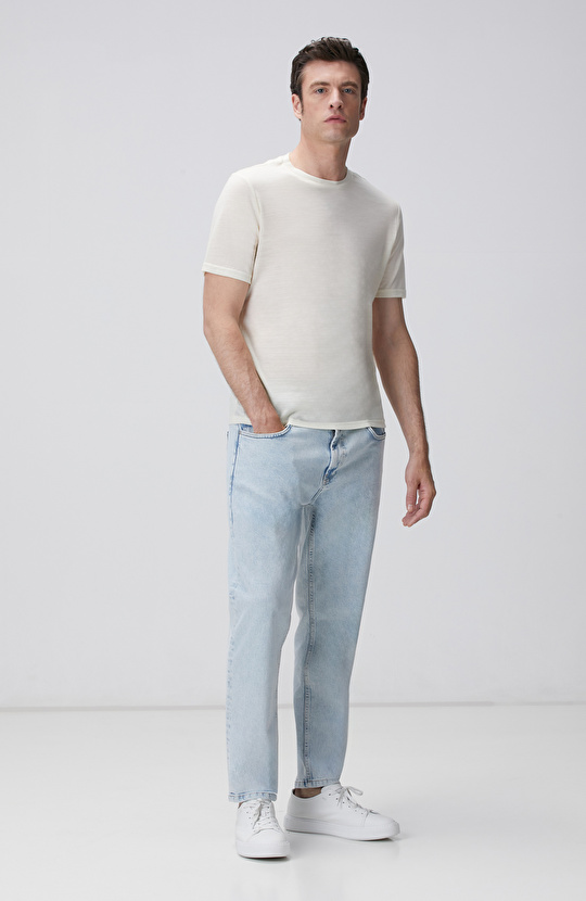 Limited Kırık Beyaz Yün T-shirt