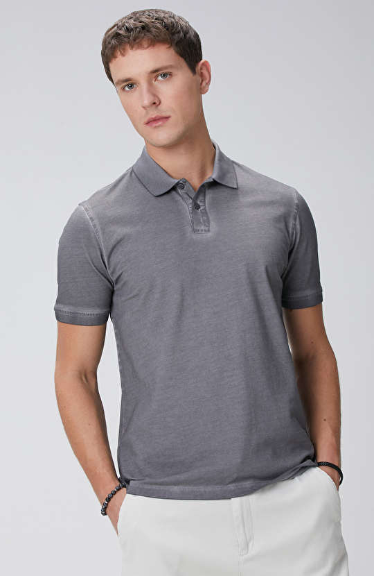 Antrasit Polo Yaka T-shirt