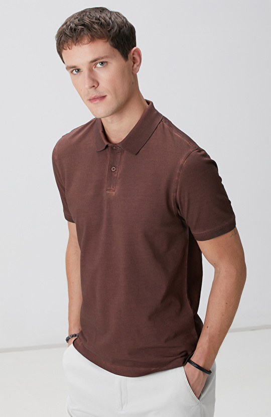Kahverengi Polo Yaka T-shirt