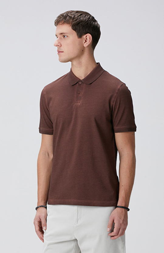 Kahverengi Polo Yaka T-shirt