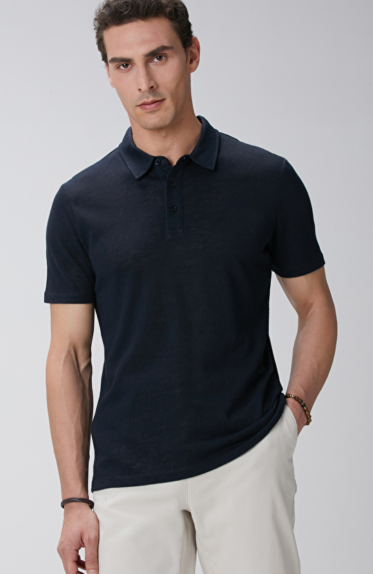 Lacivert Polo Yaka T-shirt