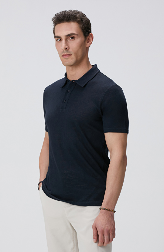 Lacivert Polo Yaka T-shirt