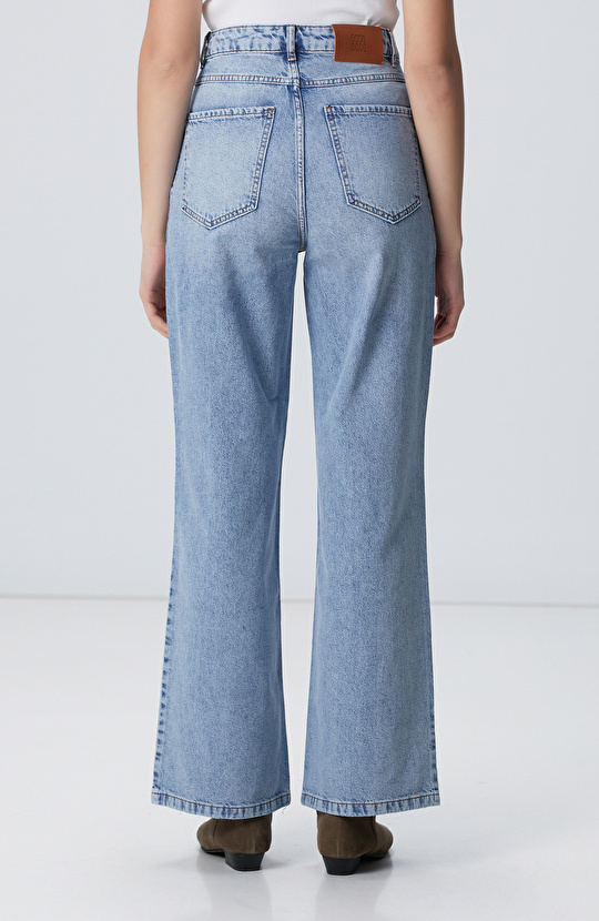 Açık Indigo Mavi Denim Pantolon