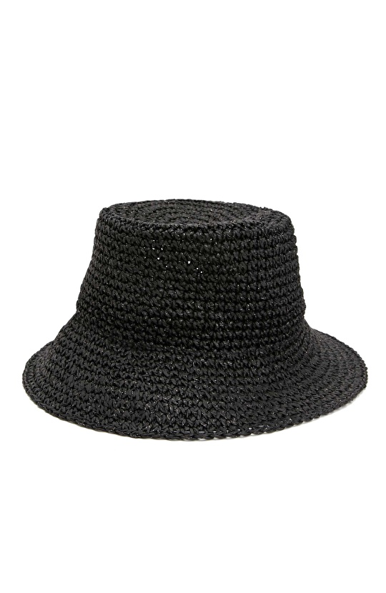 Siyah Kadın Hasır Şapka