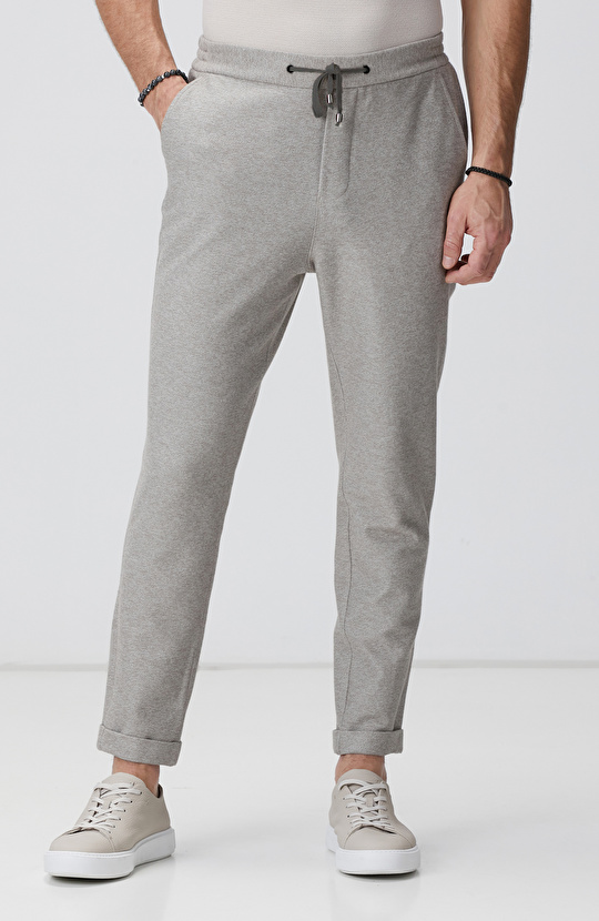 Bej Armürlü Örme Pantolon