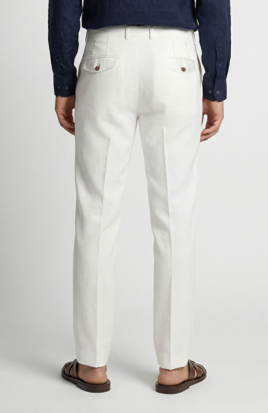 Limited Kırık Beyaz Keten Karışımlı Pantolon