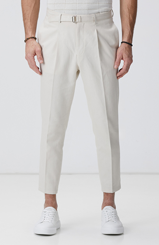 Taş Keten Karışımlı Pantolon