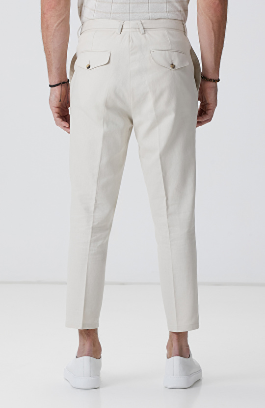 Taş Keten Karışımlı Pantolon