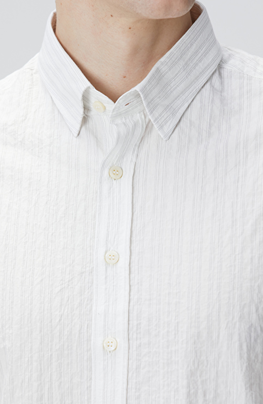 Kırık Beyaz Çizgili Gömlek