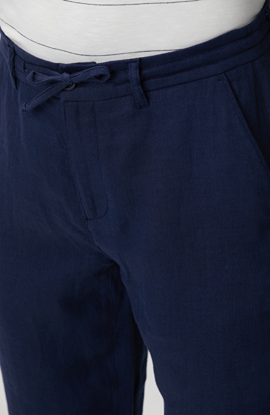 Lacivert Keten Pantolon