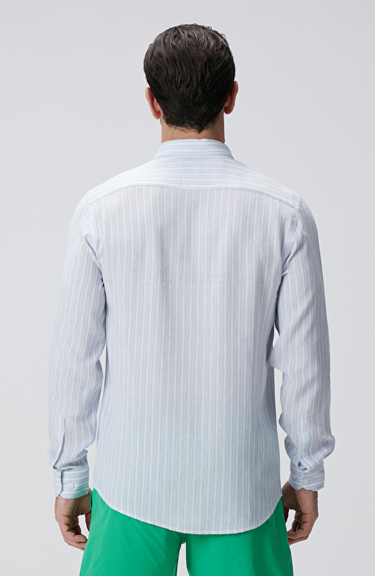 Mavi Beyaz Çizgili Gömlek