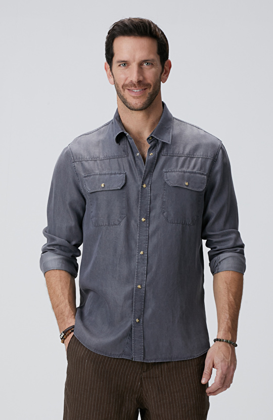 Gri Non Denim Gömlek