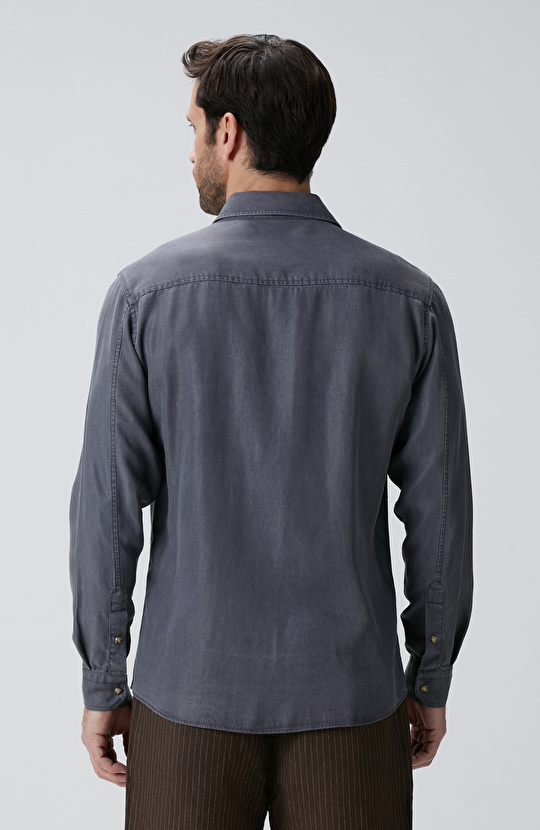 Gri Non Denim Gömlek
