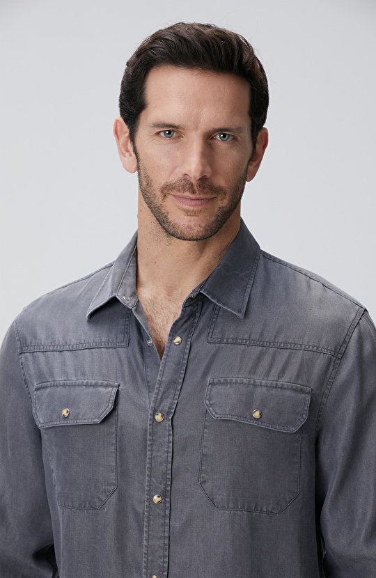 Gri Non Denim Gömlek