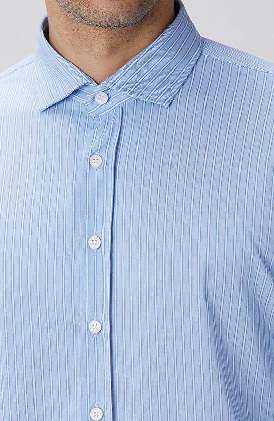 N-Tech Mavi Çizgili Gömlek