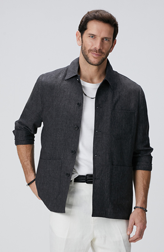 Antrasit Keten Ceket