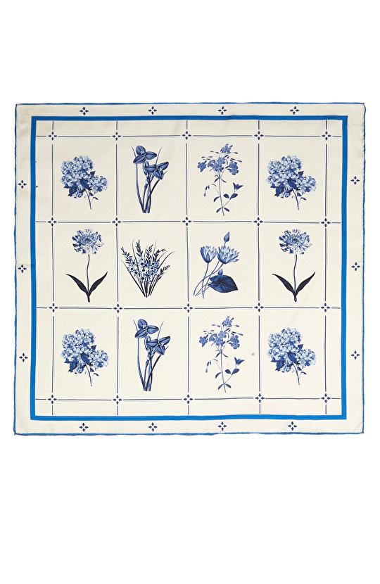 Renkli Çiçek Desenli Kadın Twill İpek Fular