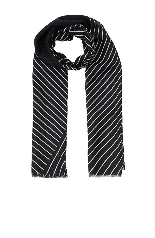 Lacivert Erkek Keten Karışımlı Şal Lacivert Erkek Keten Karışımlı Şal