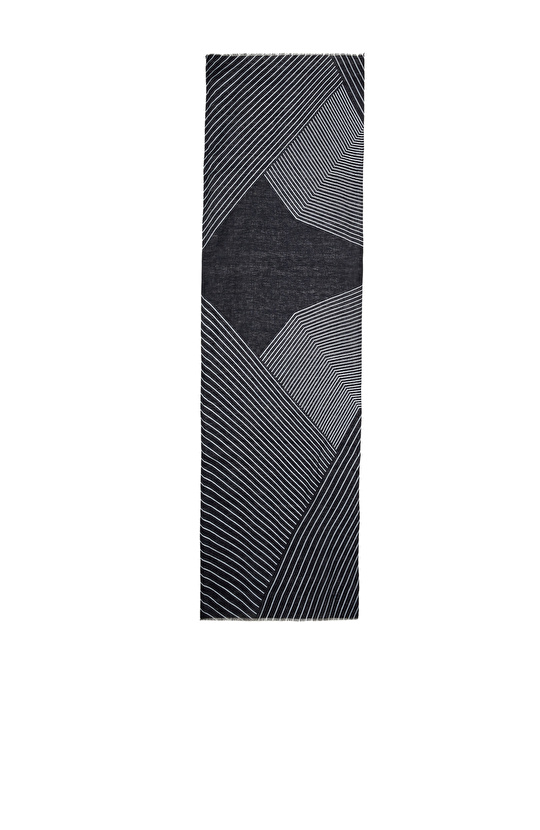 Lacivert Erkek Keten Karışımlı Şal