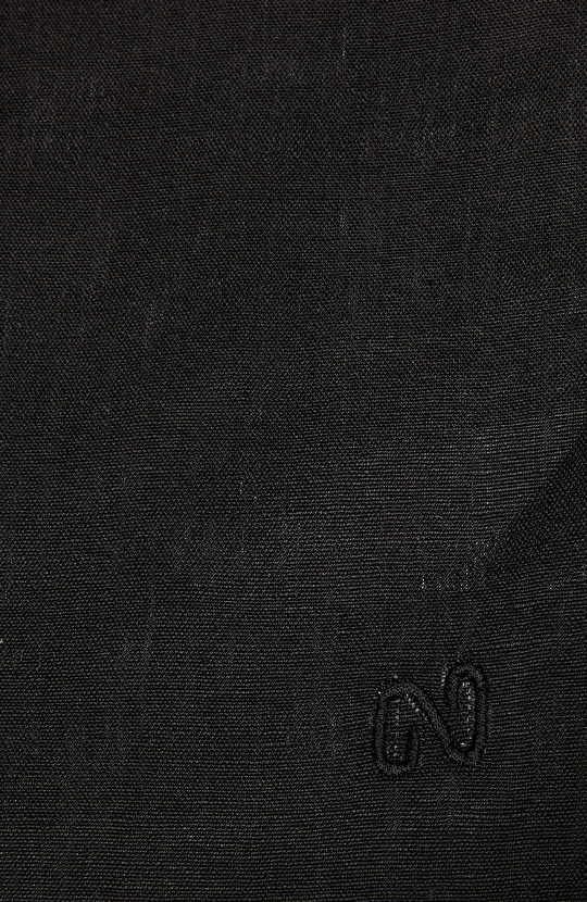 Siyah Erkek Keten Karışımlı Mendil