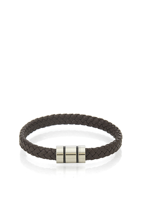 Dark Brown Men's Leather Bracelet