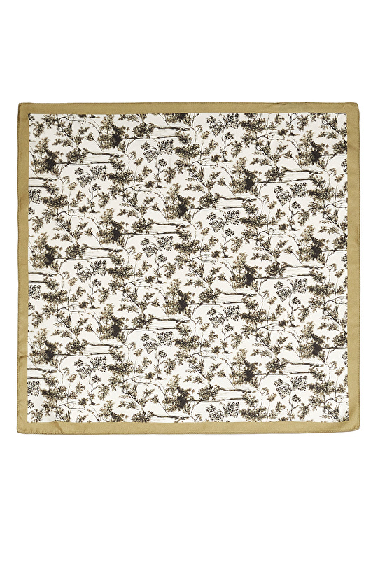 Renkli Yaprak Desenli Kadın Twill İpek Fular