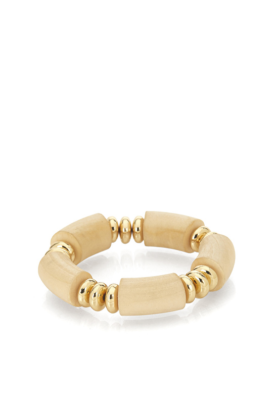 Bej Kadın Ahşap Bileklik