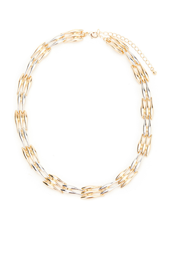 Gümüş Altın Rengi Kadın Kolye