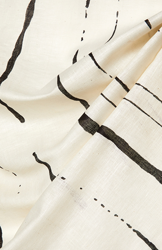 Bej Keten Karışımlı Unisex Şal