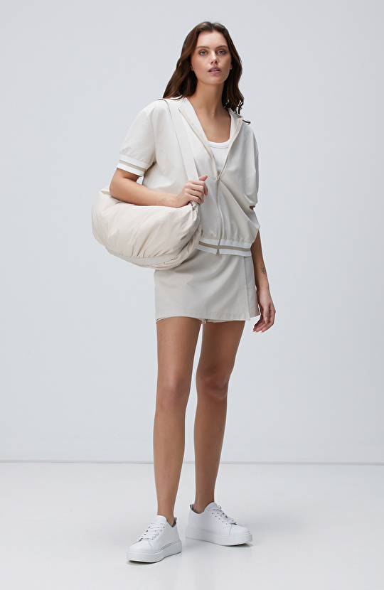 N-Tech Kırık Beyaz Bej Gofreli Mont