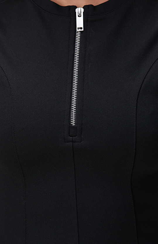 N-Tech Siyah Mini Örme Elbise