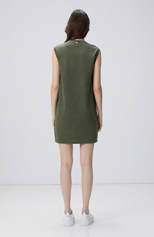 Haki Diz Boy Elbise