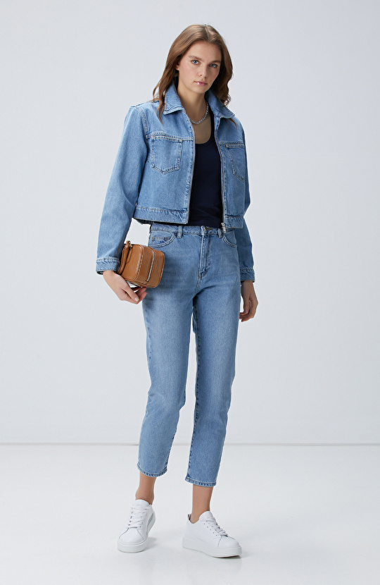 Lacivert Varak Baskılı T-shirt