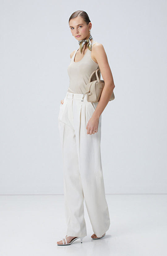 Bej Varak Baskılı T-shirt