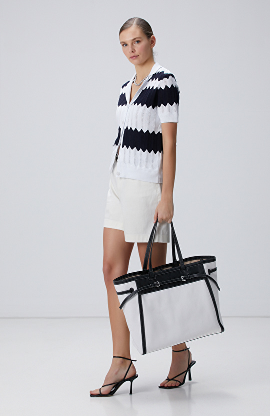 Lacivert-Beyaz Hırka