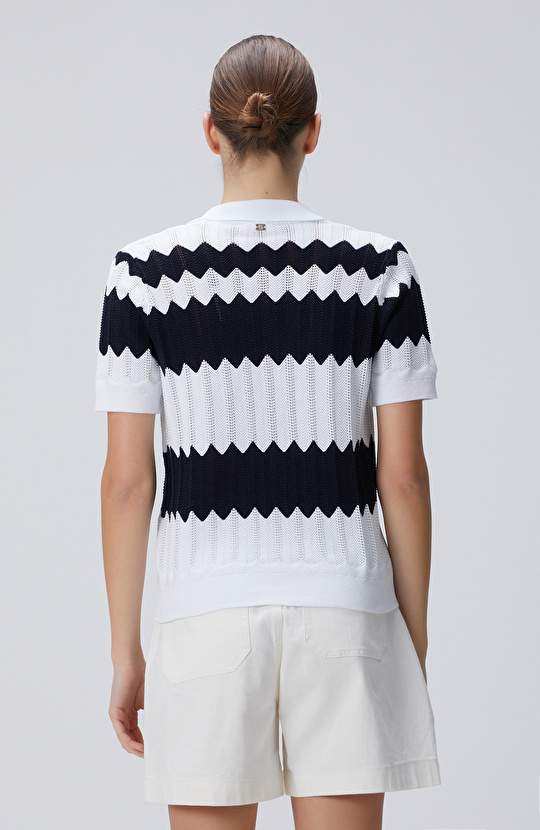 Lacivert-Beyaz Hırka