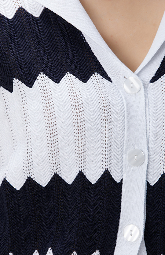 Lacivert-Beyaz Hırka