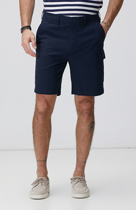 Lacivert Armürlü Şort