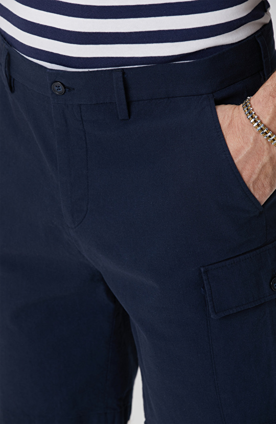 Lacivert Armürlü Şort